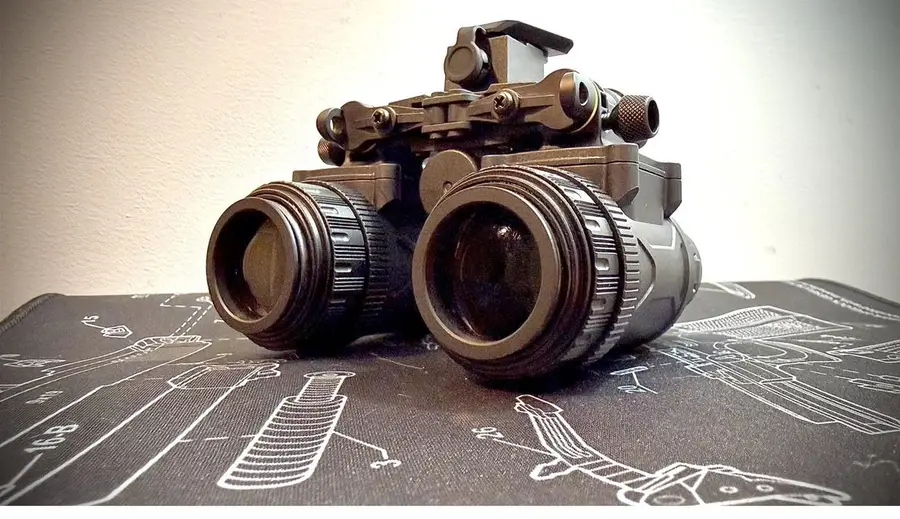 Dual-tube night vision system on a workbench